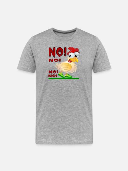 ANSWER NO - CHICKEN COOP - Men's Premium Organic T-Shirt - heather grey