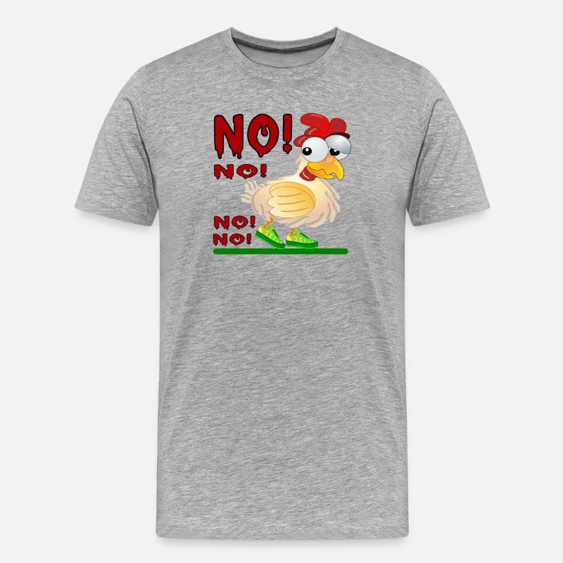 ANTWORT NEIN - HÜHNERSTALL - Männer Premium Bio T-Shirt - Grau meliert