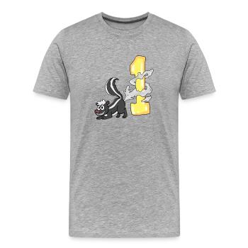 Number 1 Number One - Skunk Motif - Men's Premium Organic T-Shirt - heather grey - Front - Damien (186cm)
