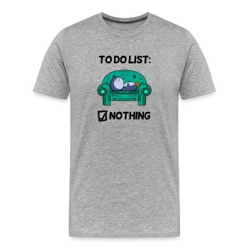 Funny Saying - Funny Sayings - with Penguin - Men's Premium Organic T-Shirt - heather grey - Front - Damien (186cm)
