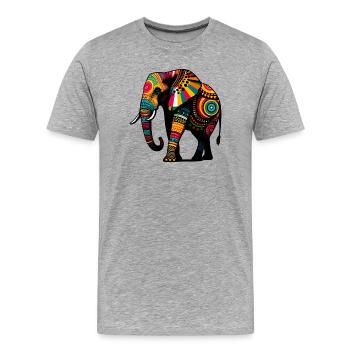 Éléphant - T-shirt bio Premium Homme - gris chiné - Devant - Damien (186cm)