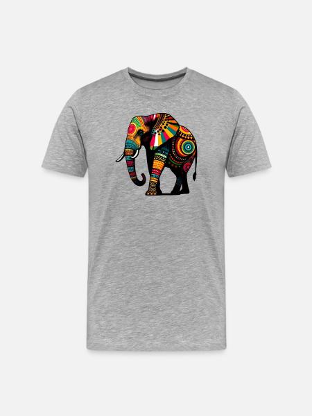 Éléphant - T-shirt bio Premium Homme - gris chiné