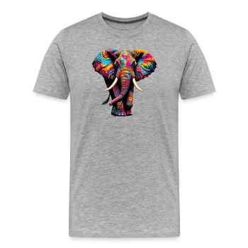 Éléphant - T-shirt bio Premium Homme - gris chiné - Devant - Damien (186cm)