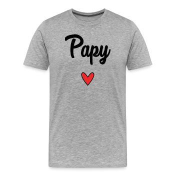 OPA. VATERTAG. ALLES Gute zum Tag des Großvaters. ICH LIEBE DICH. - Männer Premium Bio T-Shirt - Grau meliert - Vorne - Damien (186cm)