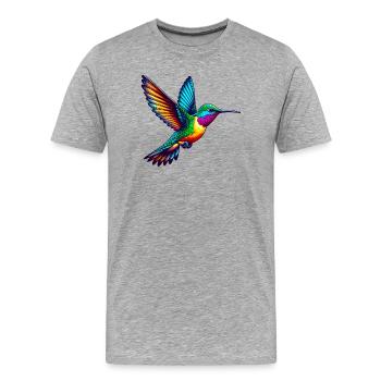Kolibri - Männer Premium Bio T-Shirt - Grau meliert - Vorne - Damien (186cm)