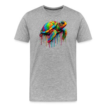 Tortue - T-shirt bio Premium Homme - gris chiné - Devant - Damien (186cm)