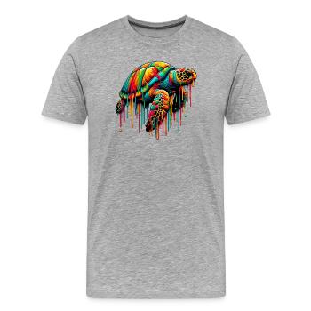 Tortue - T-shirt bio Premium Homme - gris chiné - Devant - Damien (186cm)