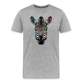Zebra - Männer Premium Bio T-Shirt - Grau meliert - Vorne - Damien (186cm)