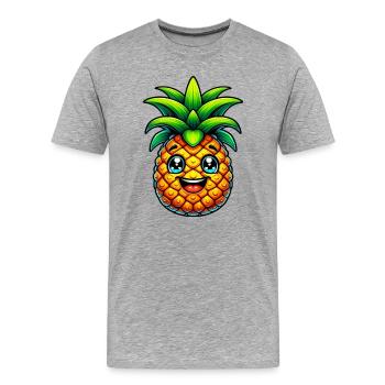 Ananas - T-shirt bio Premium Homme - gris chiné - Devant - Damien (186cm)