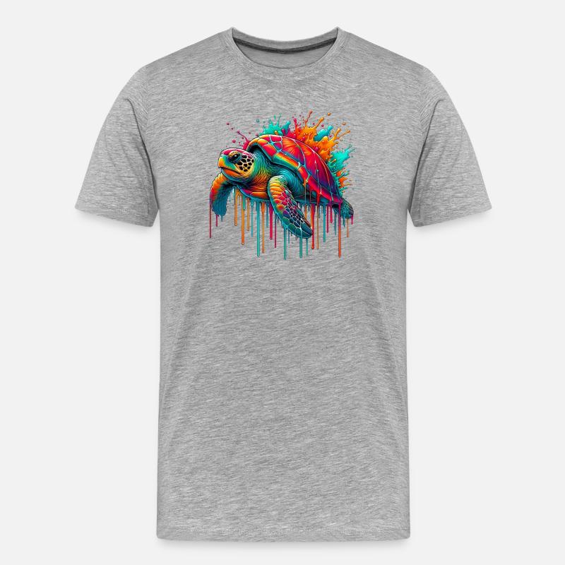 Schildkröte - Männer Premium Bio T-Shirt - Grau meliert