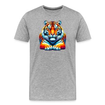 Tigre - T-shirt bio Premium Homme - gris chiné - Devant - Damien (186cm)