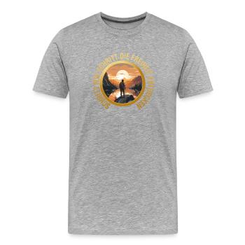 Schritt für Schritt die Freiheit entdecken - Männer Premium Bio T-Shirt - Grau meliert - Vorne - Damien (186cm)