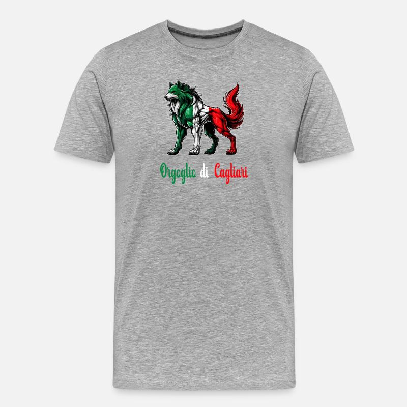 Le drapeau italien de la fierté de Cagliari - T-shirt bio Premium Homme - gris chiné