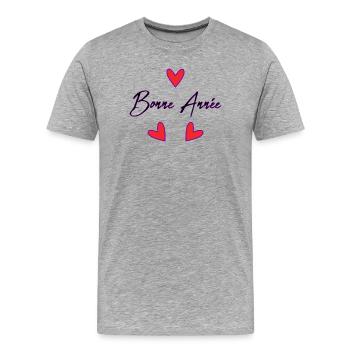 HAPPY NEW YEAR. NEW YEAR'S EVE. NEW YEAR - Men's Premium Organic T-Shirt - heather grey - Front - Damien (186cm)