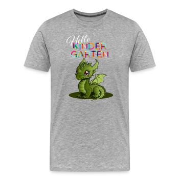 Bonjour la maternelle - T-shirt bio Premium Homme - gris chiné - Devant - Damien (186cm)
