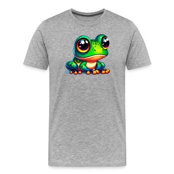 Grenouille - T-shirt bio Premium Homme - gris chiné - Devant - Damien (186cm)