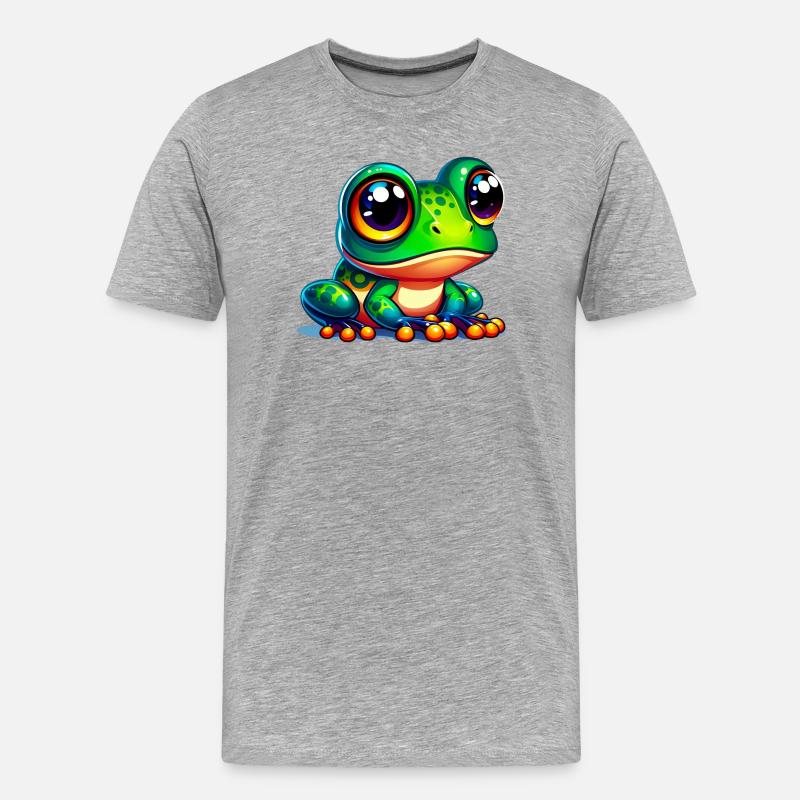 Frosch - Männer Premium Bio T-Shirt - Grau meliert