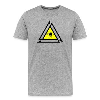 Spinne - Männer Premium Bio T-Shirt - Grau meliert - Vorne - Damien (186cm)