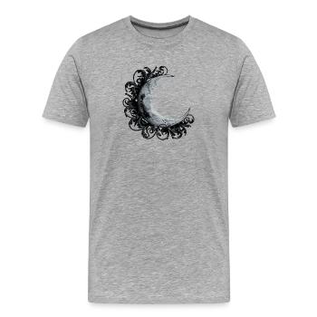mondsichel mit ranken, gothic motiv - Männer Premium Bio T-Shirt - Grau meliert - Vorne - Damien (186cm)