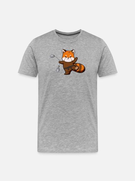 Cute Panda Does Kung Fu - Men's Premium Organic T-Shirt - heather grey