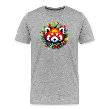 Petit panda - T-shirt bio Premium Homme - gris chiné - Devant - Damien (186cm)