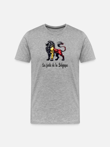 Belgium lion flag design - Men's Premium Organic T-Shirt - heather grey