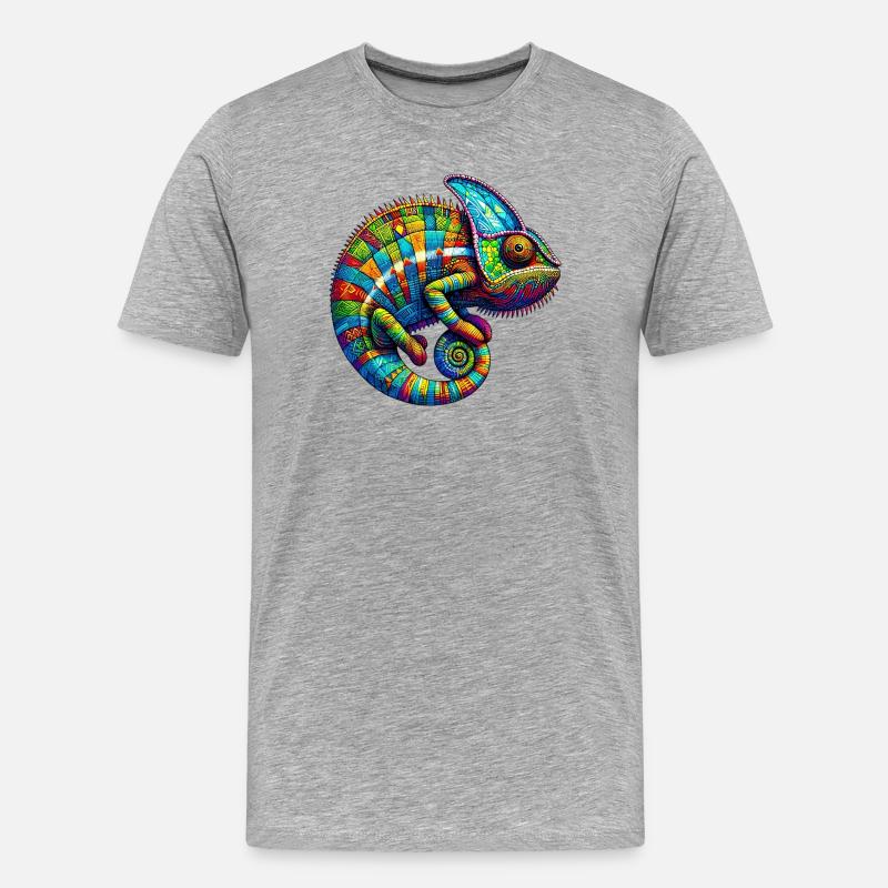 Chamäleon - Männer Premium Bio T-Shirt - Grau meliert