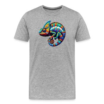 Chameleon - Men's Premium Organic T-Shirt - heather grey - Front - Damien (186cm)
