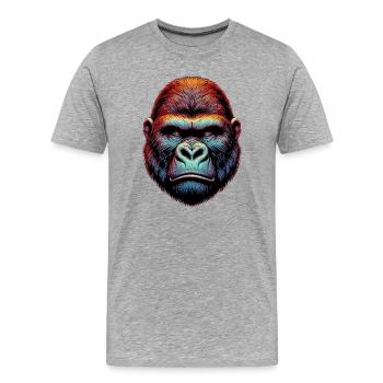 Gorilla - Männer Premium Bio T-Shirt - Grau meliert - Vorne - Damien (186cm)