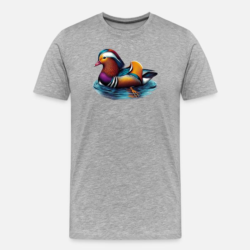 Mandarinente - Männer Premium Bio T-Shirt - Grau meliert