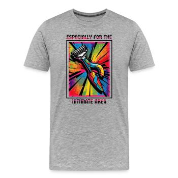 Rasoir gode - T-shirt bio Premium Homme - gris chiné - Devant - Damien (186cm)