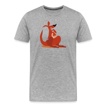 Kangaroos Australia - Men's Premium Organic T-Shirt - heather grey - Front - Damien (186cm)