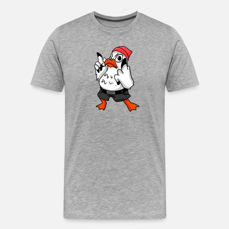 Möwe Cool - Männer Premium Bio T-Shirt - Grau meliert