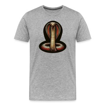 Kobra im Feuerfarben-Kontrast - Männer Premium Bio T-Shirt - Grau meliert - Vorne - Damien (186cm)