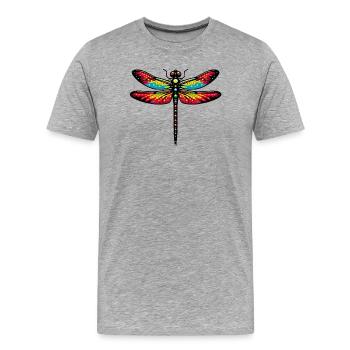 Dragonfly - Men's Premium Organic T-Shirt - heather grey - Front - Damien (186cm)