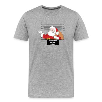 Père noël est une ordure - T-shirt bio Premium Homme - gris chiné - Devant - Damien (186cm)