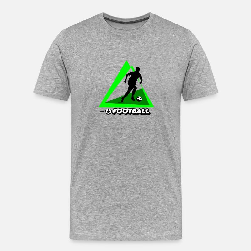 Fußball - Männer Premium Bio T-Shirt - Grau meliert