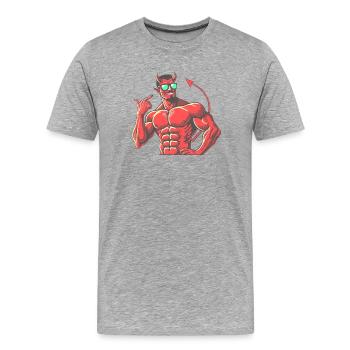 Teuflisch gut aussehen - Männer Premium Bio T-Shirt - Grau meliert - Vorne - Damien (186cm)
