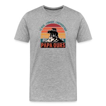 - Der Eine, der Einzigartige, der Authentische - Männer Premium Bio T-Shirt - Grau meliert - Vorne - Damien (186cm)