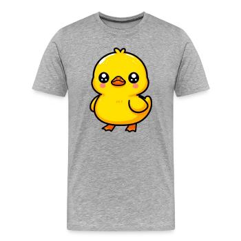 Ente Ente Ente Ente Ente - Männer Premium Bio T-Shirt - Grau meliert - Vorne - Damien (186cm)