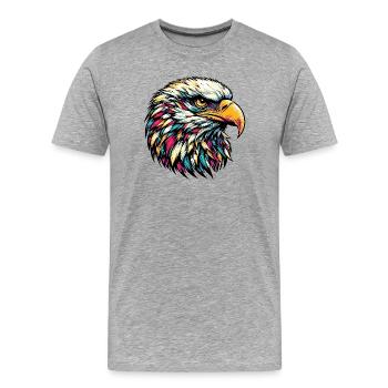 Eagle - Men's Premium Organic T-Shirt - heather grey - Front - Damien (186cm)