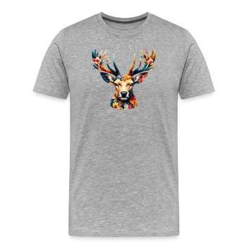 Deer - Men's Premium Organic T-Shirt - heather grey - Front - Damien (186cm)