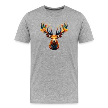 Deer - Men's Premium Organic T-Shirt - heather grey - Front - Damien (186cm)