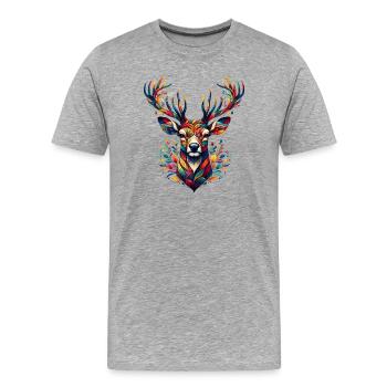 Deer - Men's Premium Organic T-Shirt - heather grey - Front - Damien (186cm)