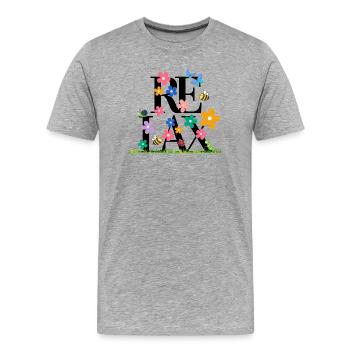 Relax flowers - Men's Premium Organic T-Shirt - heather grey - Front - Damien (186cm)