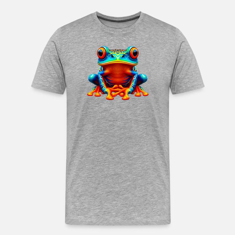 Frosch - Männer Premium Bio T-Shirt - Grau meliert