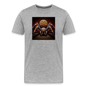 Fangtastic Halloween Arachnid - Men's Premium Organic T-Shirt - heather grey - Front - Damien (186cm)