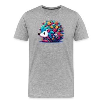 Hedgehog - Men's Premium Organic T-Shirt - heather grey - Front - Damien (186cm)