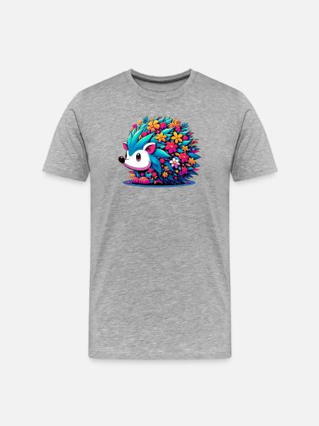 Hedgehog - Men's Premium Organic T-Shirt - heather grey