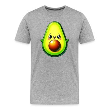Avocado - Männer Premium Bio T-Shirt - Grau meliert - Vorne - Damien (186cm)